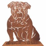 Edelrost Gartenfigur, English Bulldogge