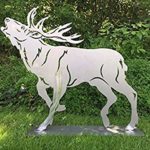 Stahldesign Rostfigur Hirsch röhrend
